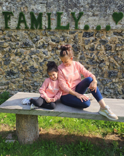 Sweat enfant rose broderie P'tit cœur