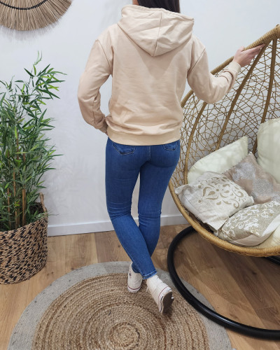 Sweat shop femme beige