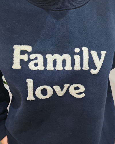 Sweat  bleu marine Family love