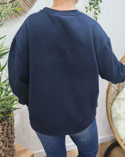 Sweat  bleu marine Family love