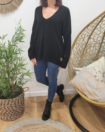 Pull noir pailleté hotsell femme