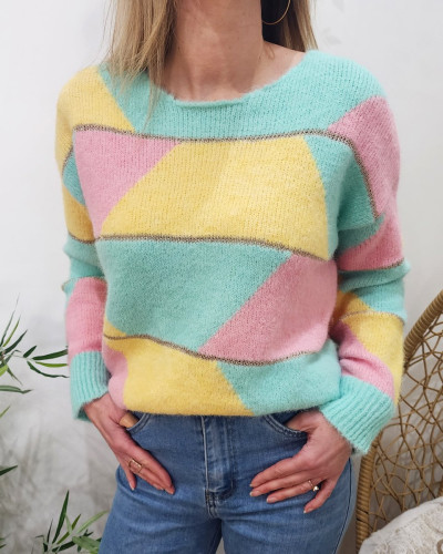 Pull femme bleu turquoise best sale