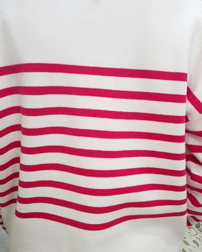 Pull femme fuchsia marinière Aelis