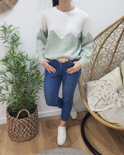Pull bicolore store femme