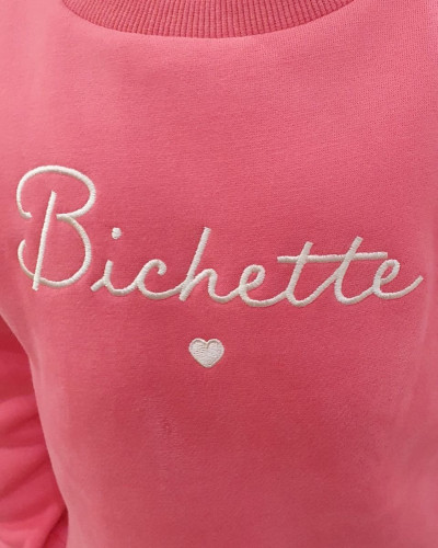 Sweat enfant rose broderie Bichette