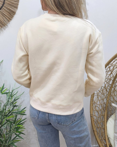 Sweat femme beige clearance