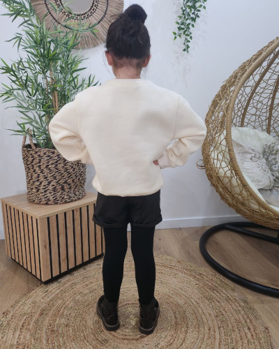 Sweat enfant beige A la folie rouge