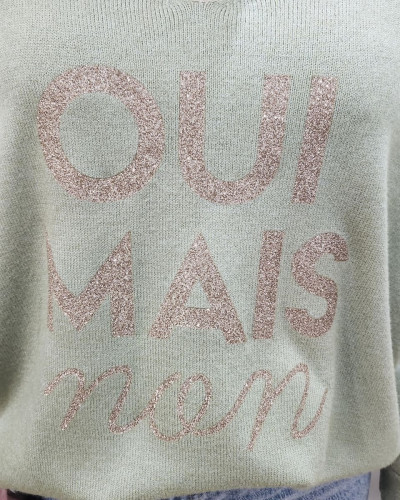 Pull femme Oui mais non pailleté