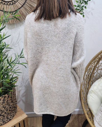 Pull femme croisé à col roulé