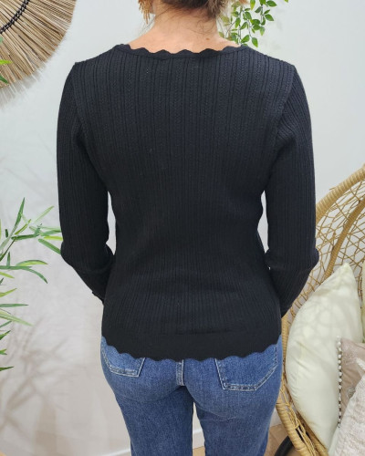 Pull fin femme noir Grazia
