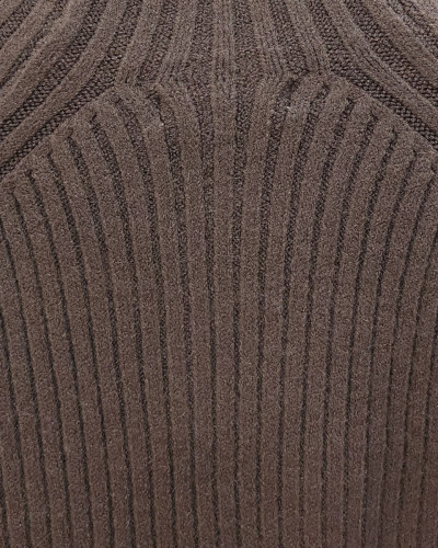 Pull femme cotelé col roulé