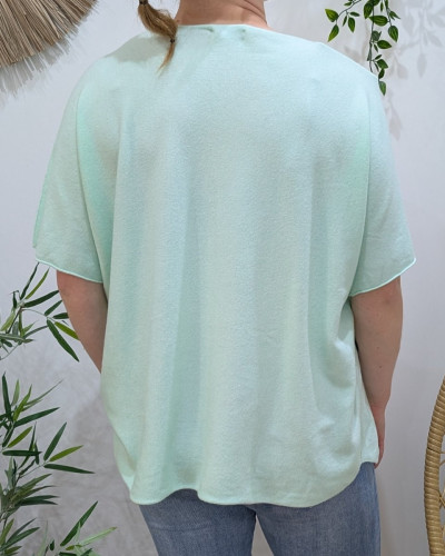 Pull fin femme oversize manches courtes femme léopard doré