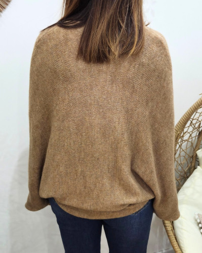 Pull femme asymétrique noué Belladone