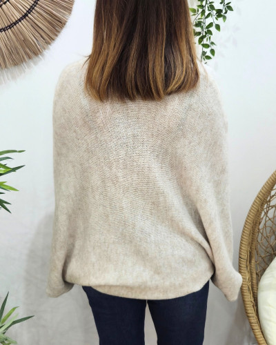 Pull femme asymétrique noué Belladone