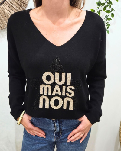Pull femme étoile Oui mais non pailleté
