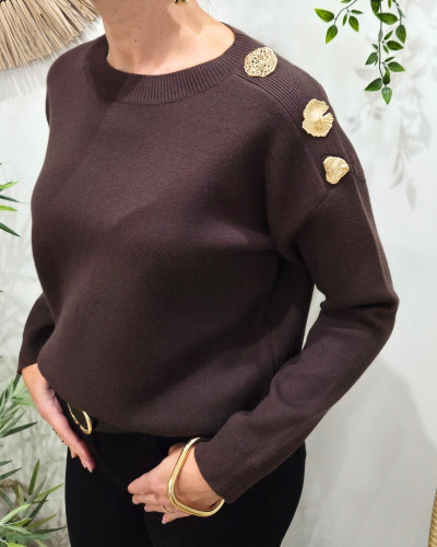 Pull femme bijoux dorés Thorid