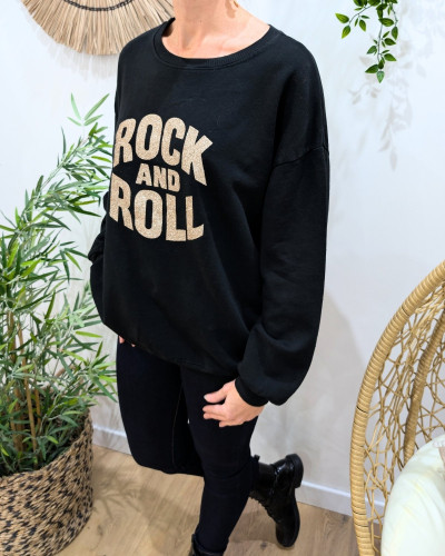 Sweat femme rock n roll paillettes