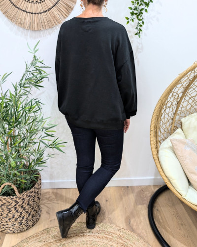 Sweat femme rock n roll paillettes