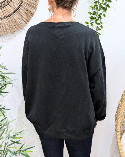 Sweat femme rock n roll paillettes