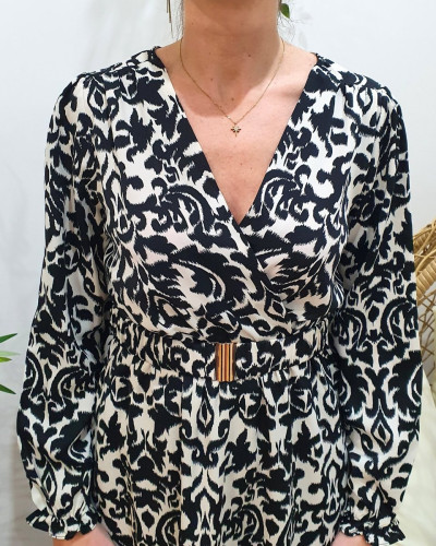 Robe femme noire et blanche Luana