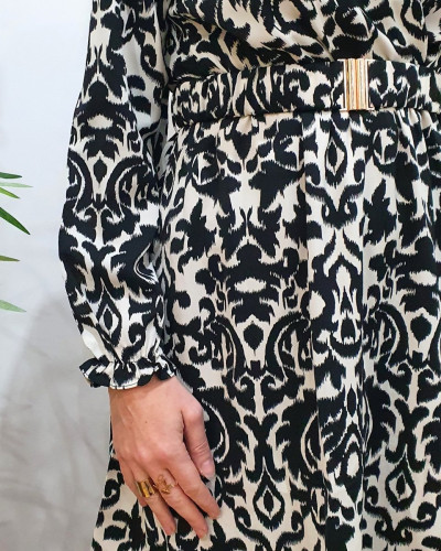 Robe femme noire et blanche Luana