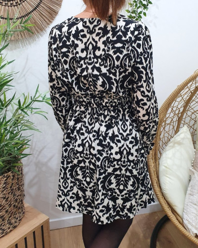 Robe femme noire et blanche Luana