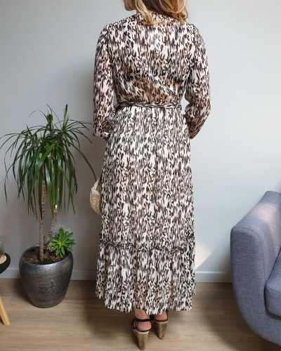 Robe longue imprimé léopard