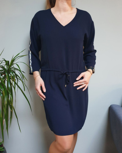 Robe bleue marine bande argent cloutée