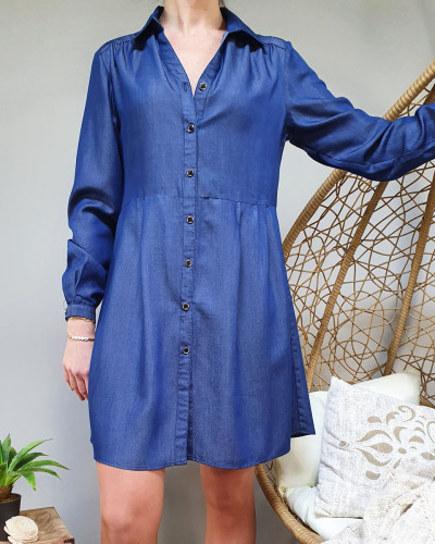 Robe chemise effet jeans soyeuse