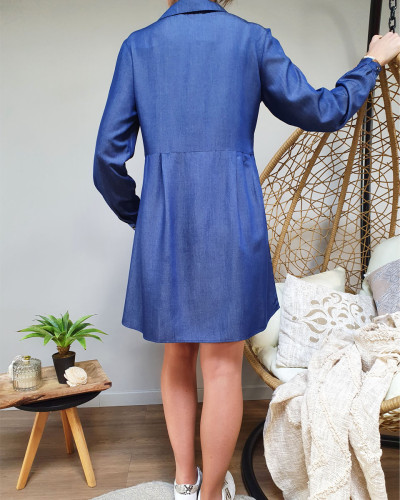 Robe chemise effet jeans soyeuse