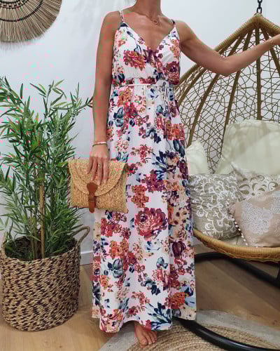 Robe rouge imprimé discount floral