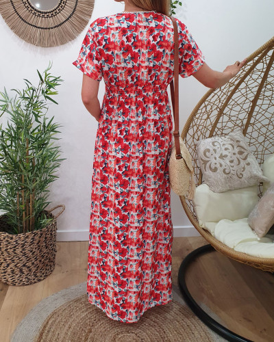 Robe longue manches à volants Hortense