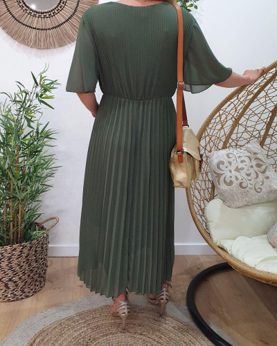 Robe longue plissée grande taille 