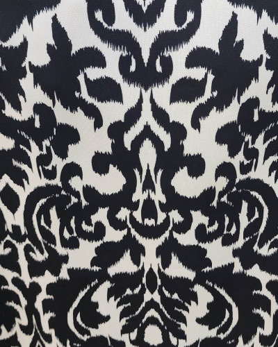 Robe droite fluide noire et blanche Ava