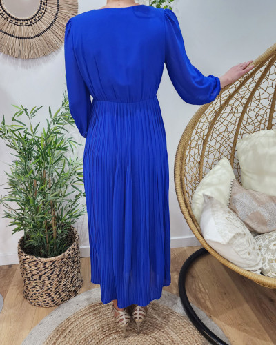 Robe longue femme bleu roi Joséphine