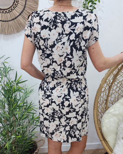 Robe femme noire et beige Marion