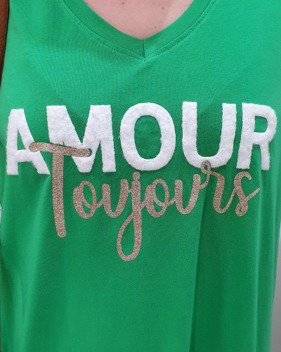 Robe t-shirt longue femme oversize Amour toujours