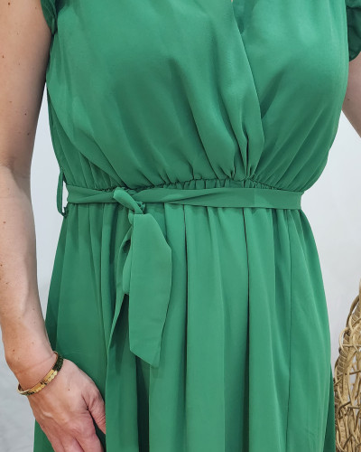 Robe longue femme vert gazon Kyllia 