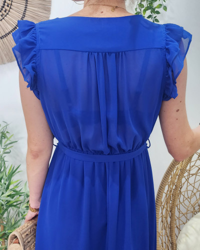 Robe longue femme bleu roi Kyllia 