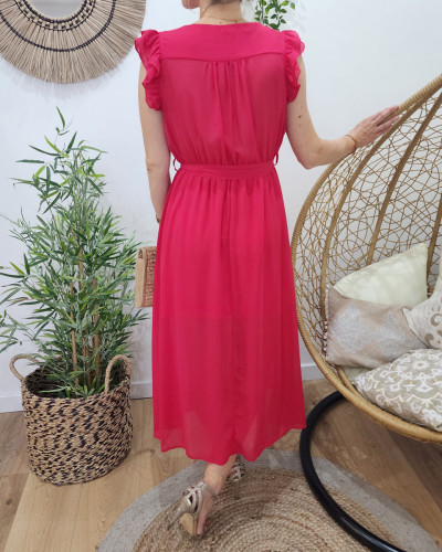 Robe longue femme fuchsia Kyllia 