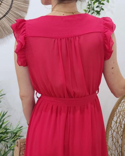 Robe longue femme fuchsia Kyllia 