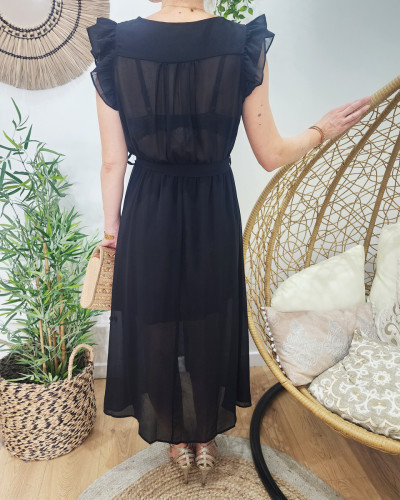 Robe longue femme noir Kyllia 
