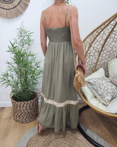 Robe boheme kaki on sale
