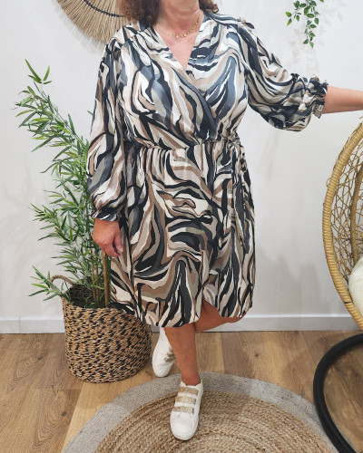Robe femme noire grise taupe Linea