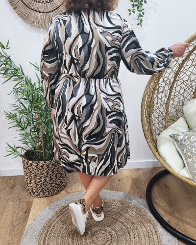 Robe femme noire grise taupe Linea