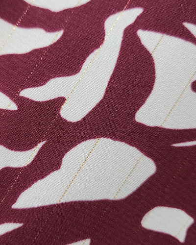 Robe femme rouge bordeaux taches écrues liseré doré Valentina