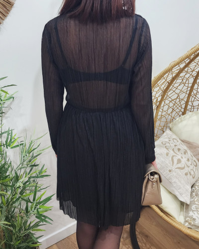 Robe femme noire pailletée Angelica