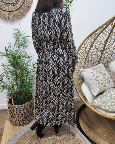 Robe longue motif 2025 doré