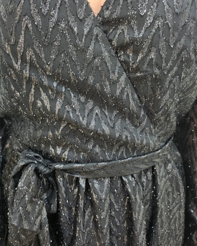 Robe femme noire pailettes argentés Adéla