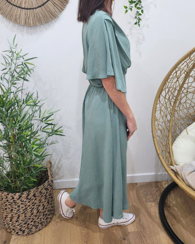 Robe longue femme vert agate Abela